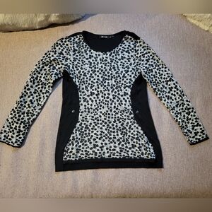 Nic + Zoe Leopard Print Cre Sweater SZ PP
